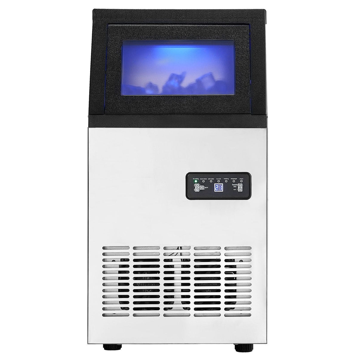 Commercial Ice Maker Machine, 100lbs/24H Ice Maker Machine with 16lbs Storage Capacity, 36 Ice Cubes in 15 Minutes, LED Digital Display Freestanding Self-Cleaning for Bar Office Restaurant