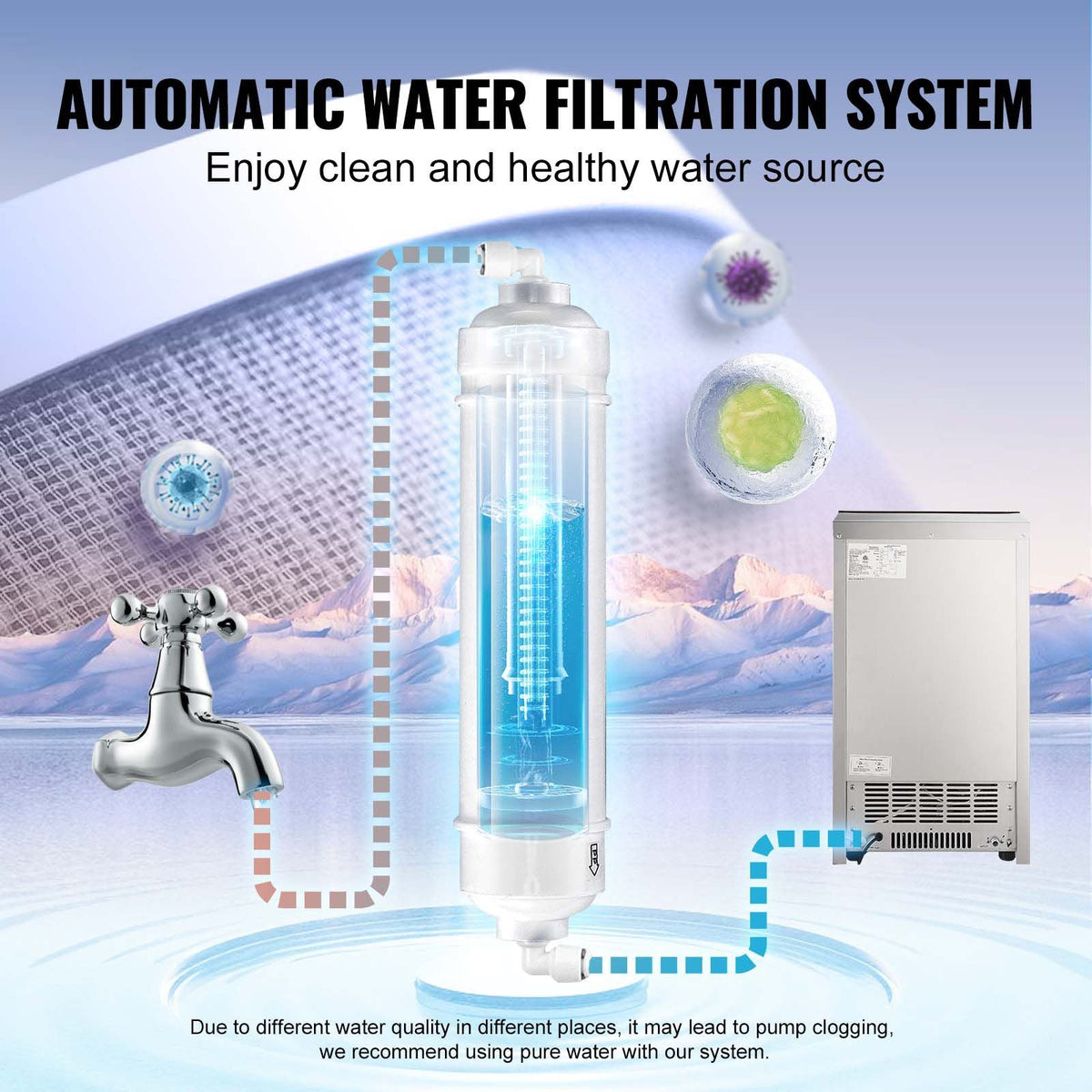 Commercial Ice Maker Machine, 130lbs/24H Ice Maker Machine with 33lbs Storage Capacity, 55 Ice Cubes in 15 Minutes, LED Digital Display Freestanding Self-Cleaning for Bar Office Restaurant