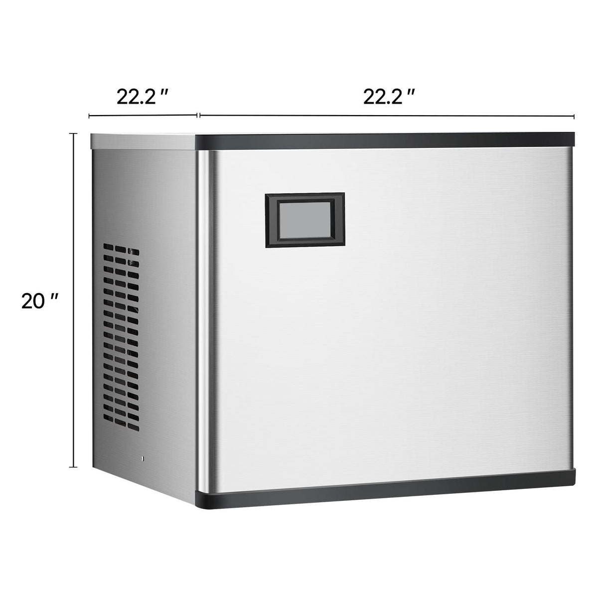 Commercial Ice Maker Machine 300 lbs/24 h, 20 Inch Stainless Steel Industrial Ice Machine, Self-Cleaning and Scheduled Ice Making, Modular Ice Cube Machine for Restaurant Hotel - Head Only