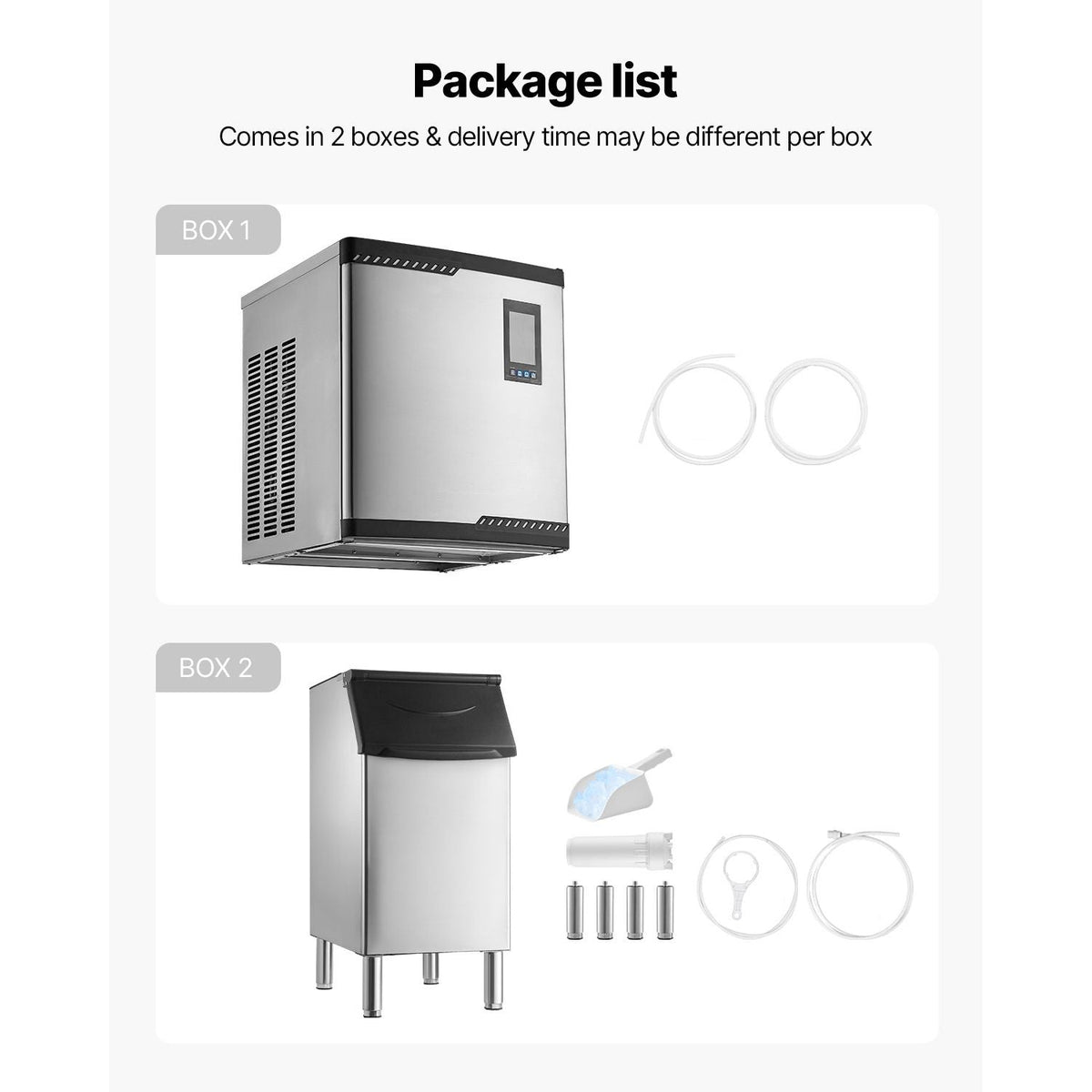 Commercial Ice Maker Machine, 300LBS/24H Ice-Making Machine with 300LBS Stainless Steel Storage Bin, Auto Self-Cleaning Ice Maker with Touchscreen for Bar Cafe Restaurant Business Commercial