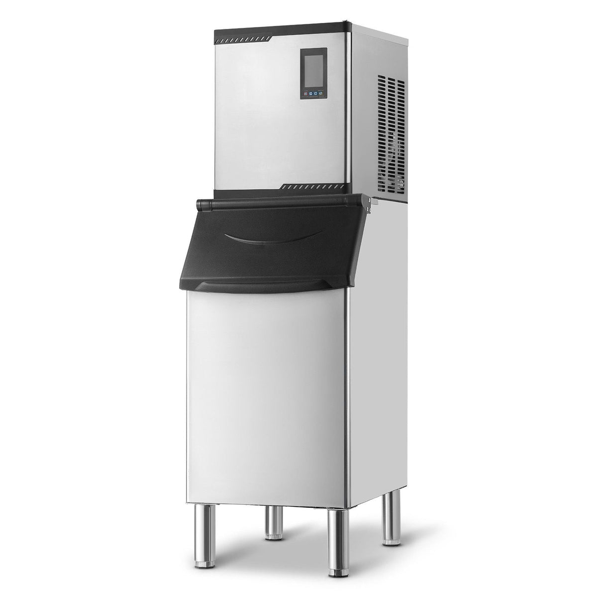 Commercial Ice Maker Machine, 300LBS/24H Ice-Making Machine with 300LBS Stainless Steel Storage Bin, Auto Self-Cleaning Ice Maker with Touchscreen for Bar Cafe Restaurant Business Commercial