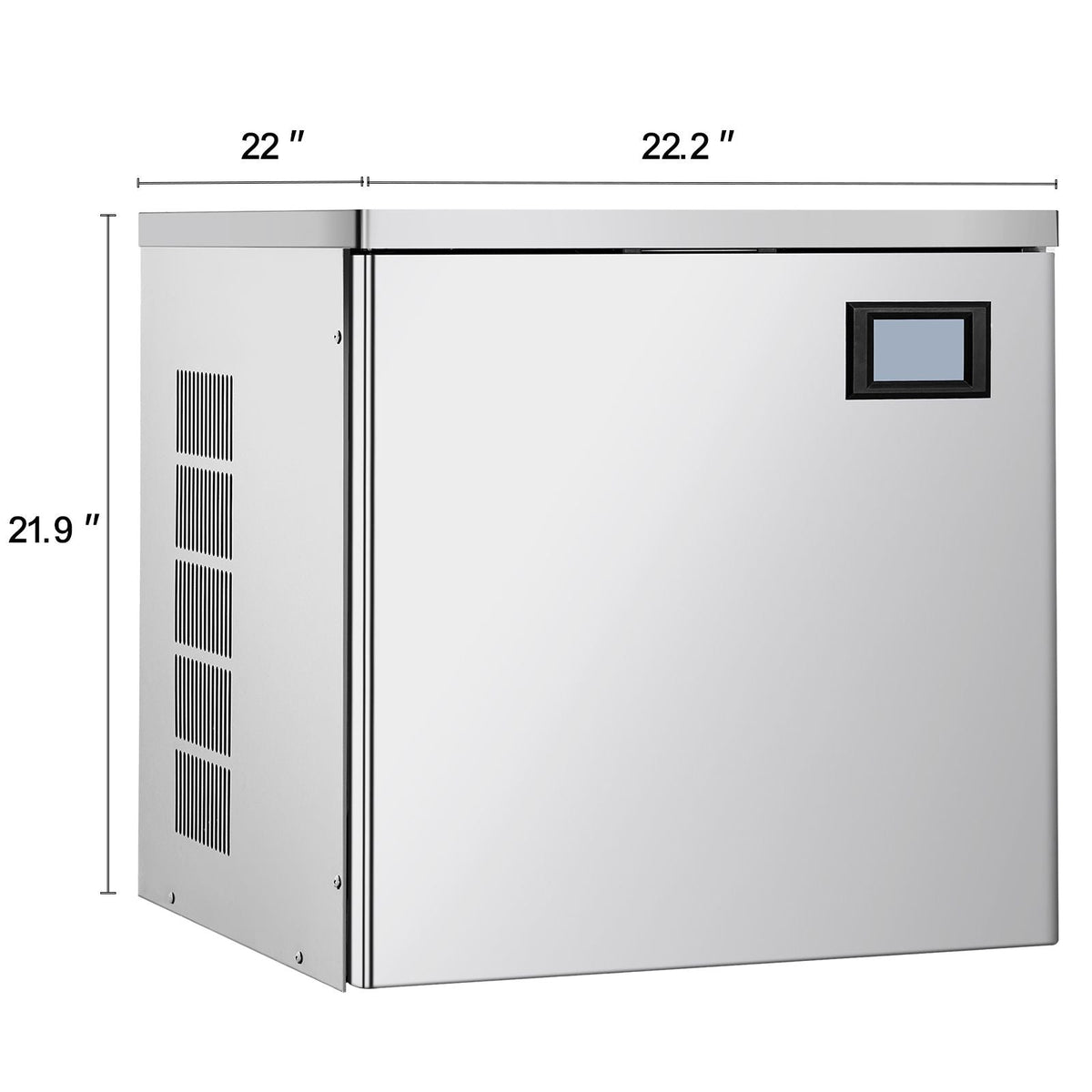 Commercial Ice Maker Machine 360 lbs/Day, 22 Inch Stainless Steel Industrial Ice Machine, Self-Cleaning and Scheduled Ice Making, Modular Ice Cube Machine for Restaurant Hotel - Head Only
