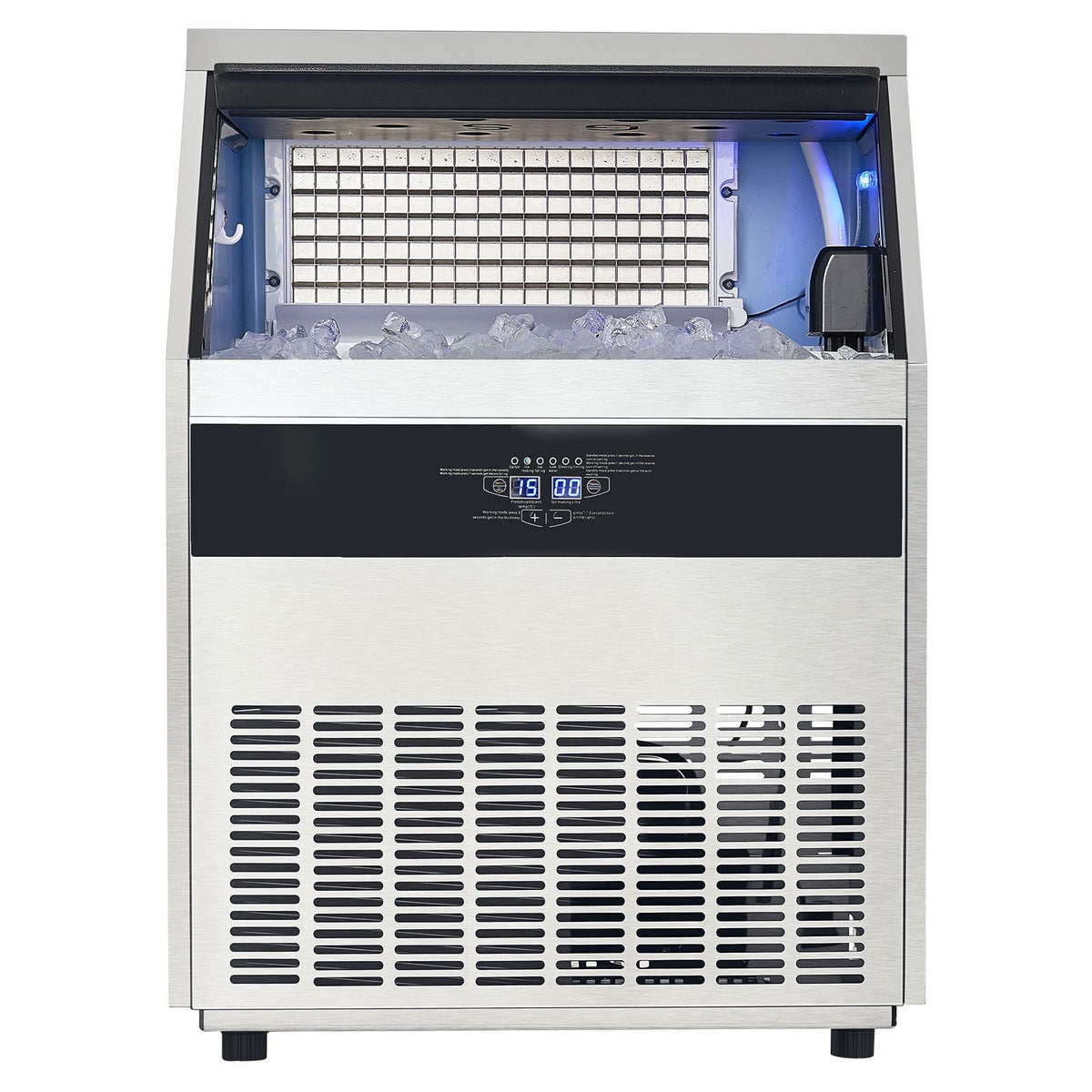 Commercial Ice Maker Machine, 360lbs/24H Ice Maker Machine with 88lbs Storage Capacity, 160 Ice Cubes in 15 Minutes, LED Digital Display Freestanding Self-Cleaning for Bar Office Restaurant