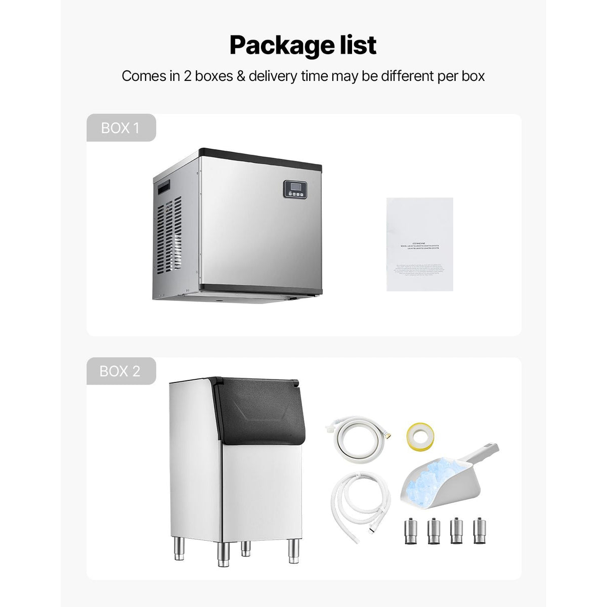 Commercial Ice Maker Machine, 400LBS/24H Ice-Making Machine with 300LBS Large Storage Bin, Auto Self-Cleaning Ice Maker with Touchscreen for Bar Cafe Restaurant Business Commercial