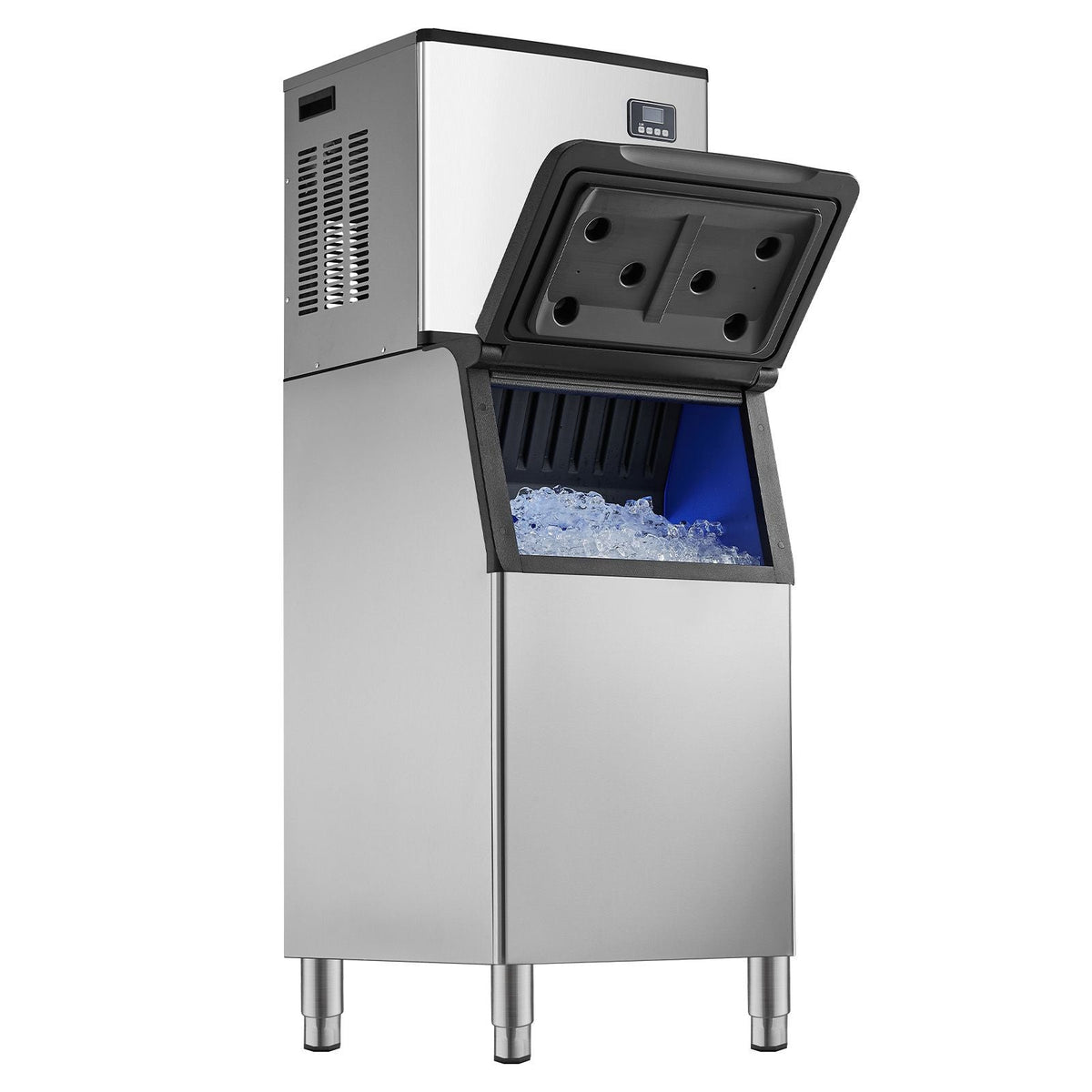 Commercial Ice Maker Machine, 400LBS/24H Ice-Making Machine with 300LBS Large Storage Bin, Auto Self-Cleaning Ice Maker with Touchscreen for Bar Cafe Restaurant Business Commercial