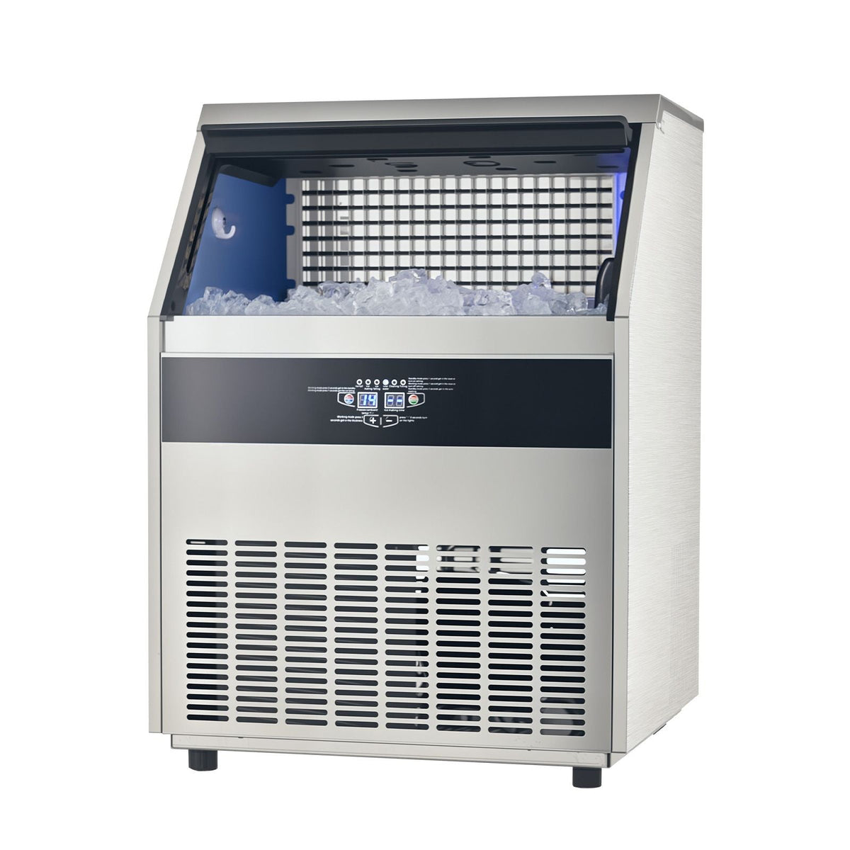 Commercial Ice Maker Machine, 440lbs/24H Ice Maker Machine with 130lbs Storage Capacity, 160 Ice Cubes in 15 Minutes, LED Digital Display Freestanding Self-Cleaning for Bar Office Restaurant