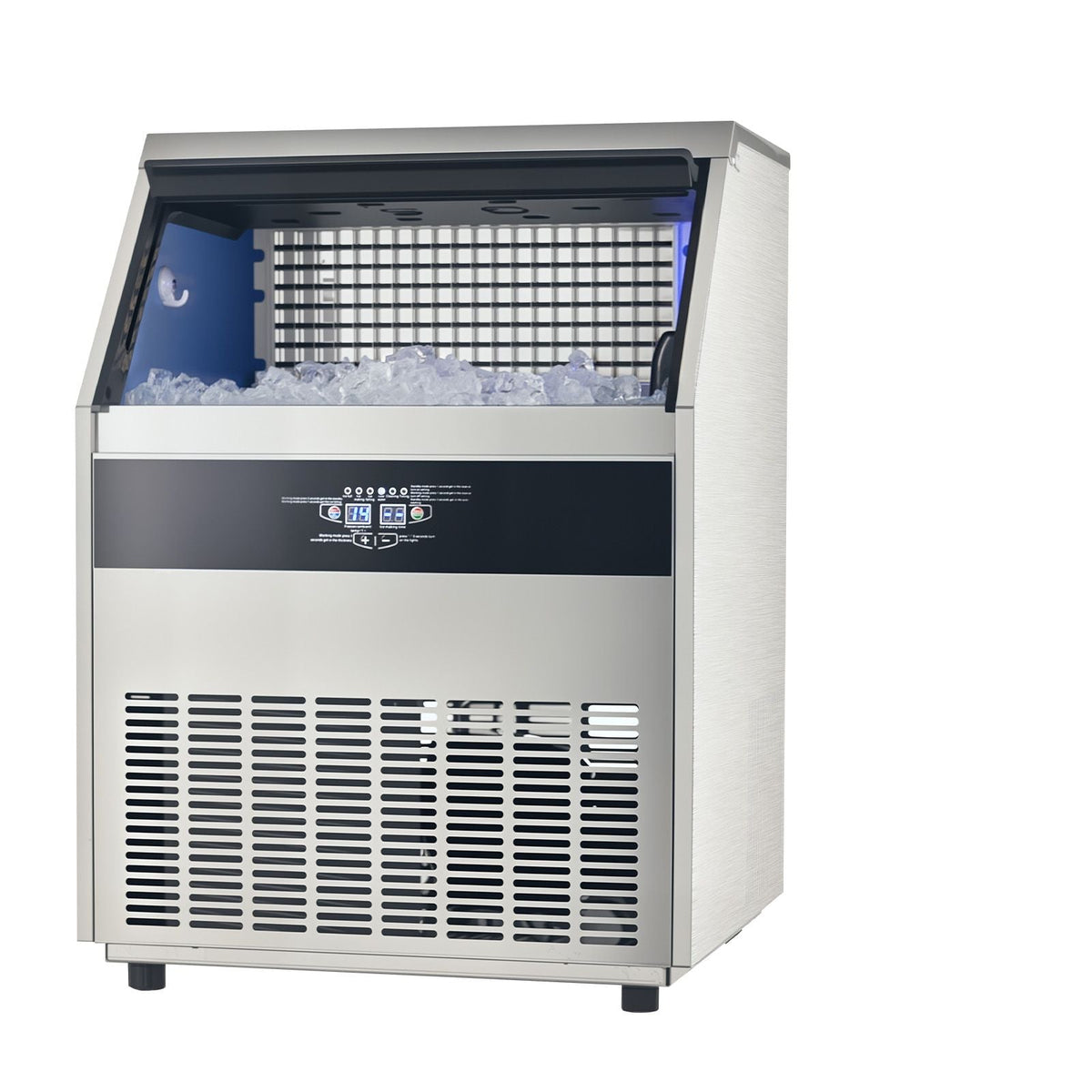 Commercial Ice Maker Machine, 440lbs/24H Ice Maker Machine with 130lbs Storage Capacity, 160 Ice Cubes in 15 Minutes, LED Digital Display Freestanding Self-Cleaning for Bar Office Restaurant