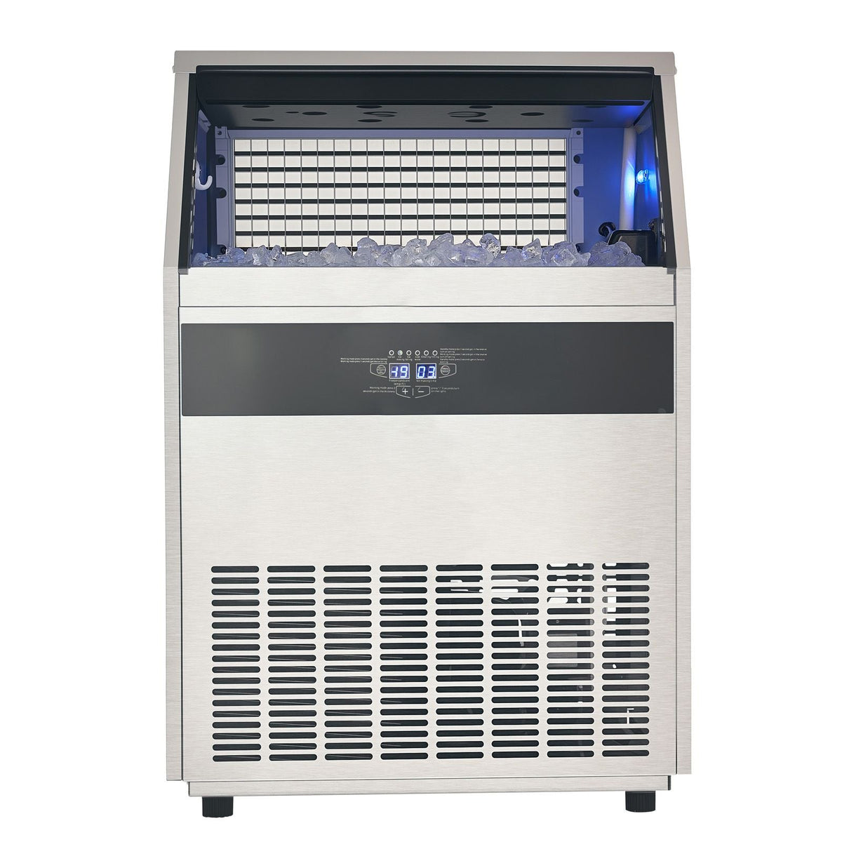Commercial Ice Maker Machine, 440lbs/24H Ice Maker Machine with 130lbs Storage Capacity, 160 Ice Cubes in 15 Minutes, LED Digital Display Freestanding Self-Cleaning for Bar Office Restaurant
