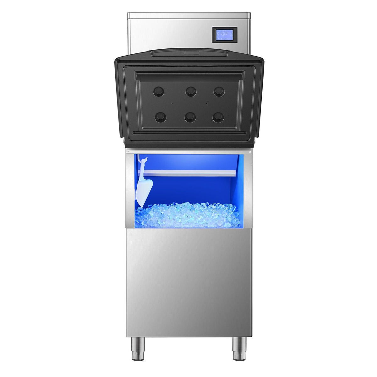 Commercial Ice Maker Machine, 450LBS/24H Ice Making Machine with 250LBS Large Storage Bin, Auto Self-Cleaning Ice Maker Machine with Touchscreen for Bar Cafe Restaurant Business Commercial