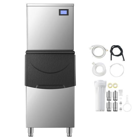 Commercial Ice Maker Machine, 450LBS/24H Ice Making Machine with 250LBS Large Storage Bin, Auto Self-Cleaning Ice Maker Machine with Touchscreen for Bar Cafe Restaurant Business Commercial