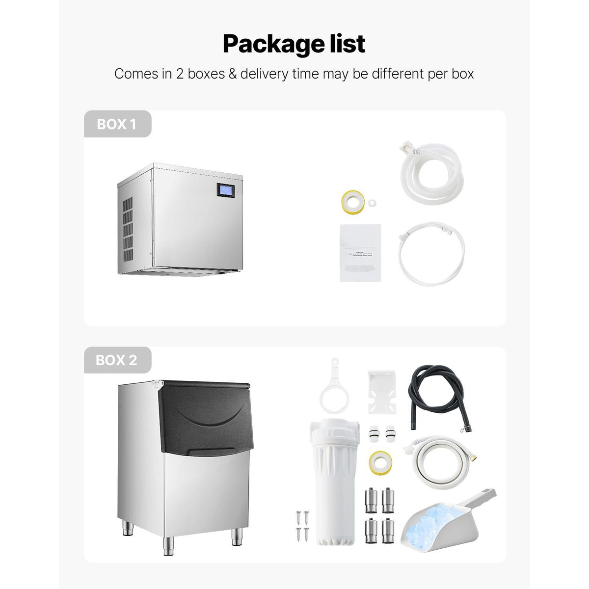 Commercial Ice Maker Machine, 450LBS/24H Ice Making Machine with 250LBS Large Storage Bin, Auto Self-Cleaning Ice Maker Machine with Touchscreen for Bar Cafe Restaurant Business Commercial
