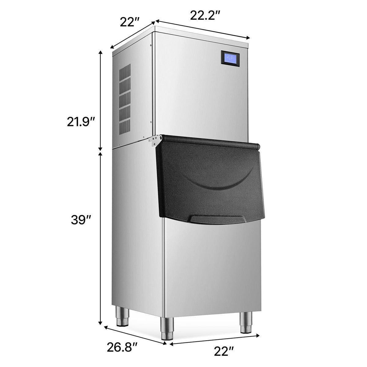 Commercial Ice Maker Machine, 450LBS/24H Ice Making Machine with 250LBS Large Storage Bin, Auto Self-Cleaning Ice Maker Machine with Touchscreen for Bar Cafe Restaurant Business Commercial
