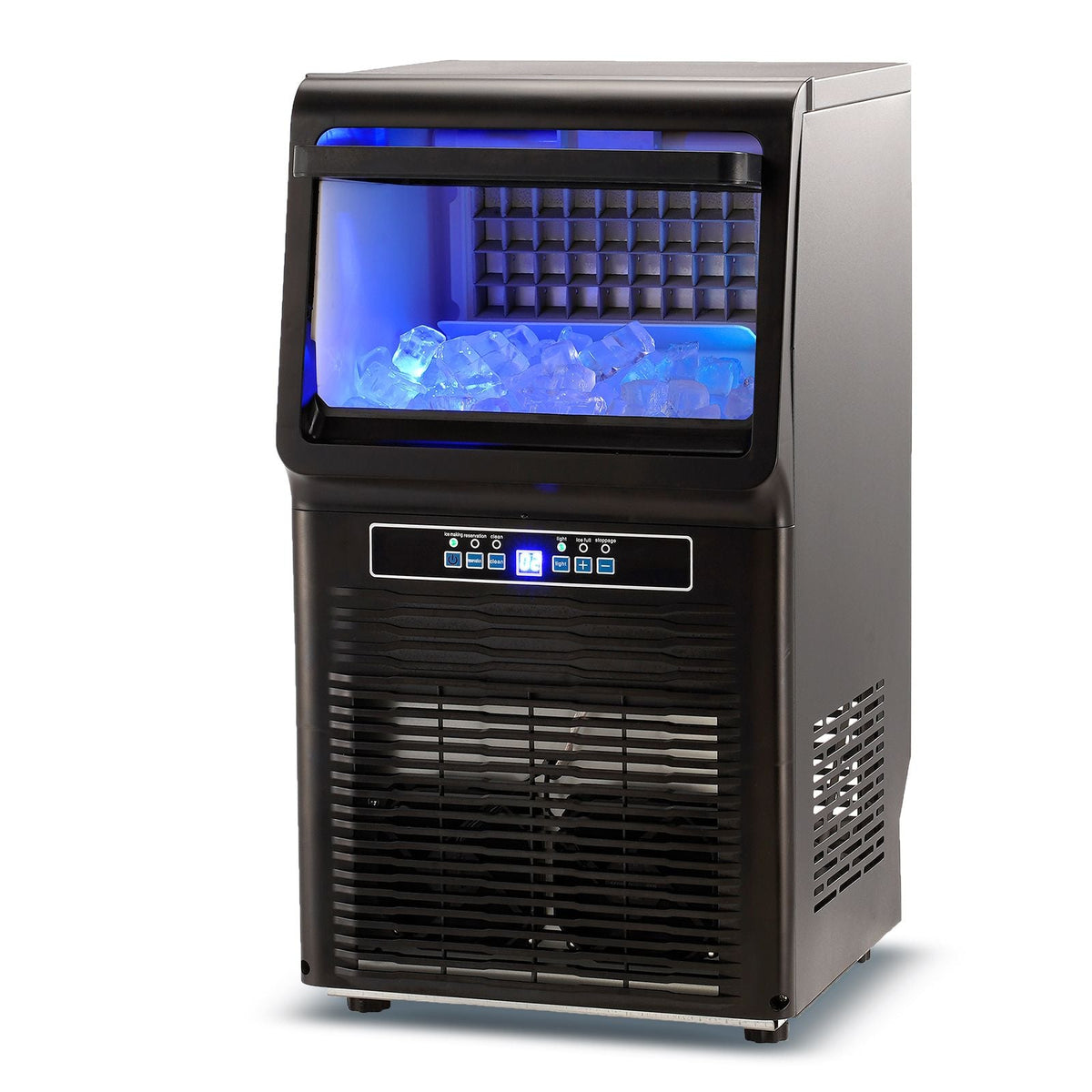 Commercial Ice Maker Machine, 70lbs/24H Ice Maker Machine with 12lbs Storage Capacity, 36 Ice Cubes in 15 Minutes, LED Digital Display Freestanding Self-Cleaning for Bar Office Restaurant