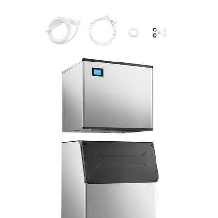 Commercial Ice Maker Machine 800 lbs/24 h, 26 Inch Stainless Steel Industrial Ice Machine, Self-Cleaning and Scheduled Ice Making, Modular Ice Cube Machine for Restaurant Hotel - Head Only