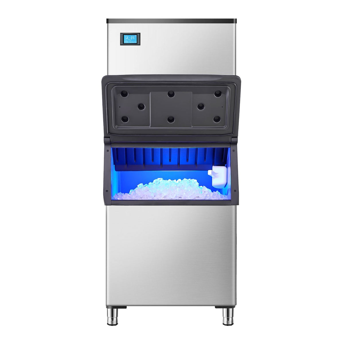 Commercial Ice Maker Machine, 800LBS/24H Ice Making Machine with 500LBS Large Storage Bin, Auto Self-Cleaning Ice Maker Machine with Touchscreen for Bar Cafe Restaurant Business Commercial