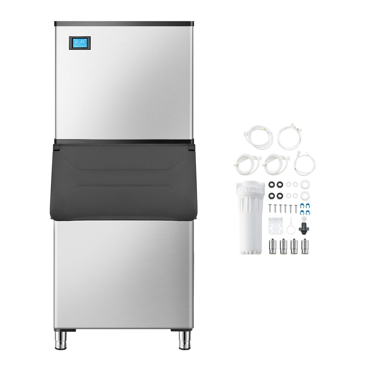 Commercial Ice Maker Machine, 800LBS/24H Ice Making Machine with 500LBS Large Storage Bin, Auto Self-Cleaning Ice Maker Machine with Touchscreen for Bar Cafe Restaurant Business Commercial