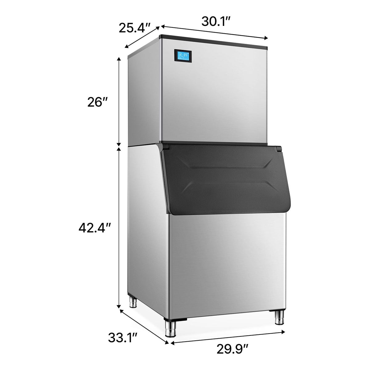 Commercial Ice Maker Machine, 800LBS/24H Ice Making Machine with 500LBS Large Storage Bin, Auto Self-Cleaning Ice Maker Machine with Touchscreen for Bar Cafe Restaurant Business Commercial