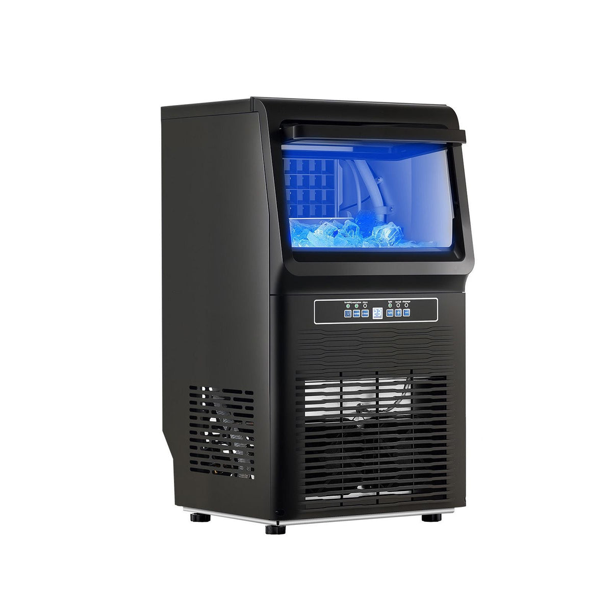 Commercial Ice Maker Machine, 80lbs/24H Ice Maker Machine with 12lbs Storage Capacity, 36 Ice Cubes in 15 Minutes, LED Digital Display Freestanding Self-Cleaning for Bar Office Restaurant