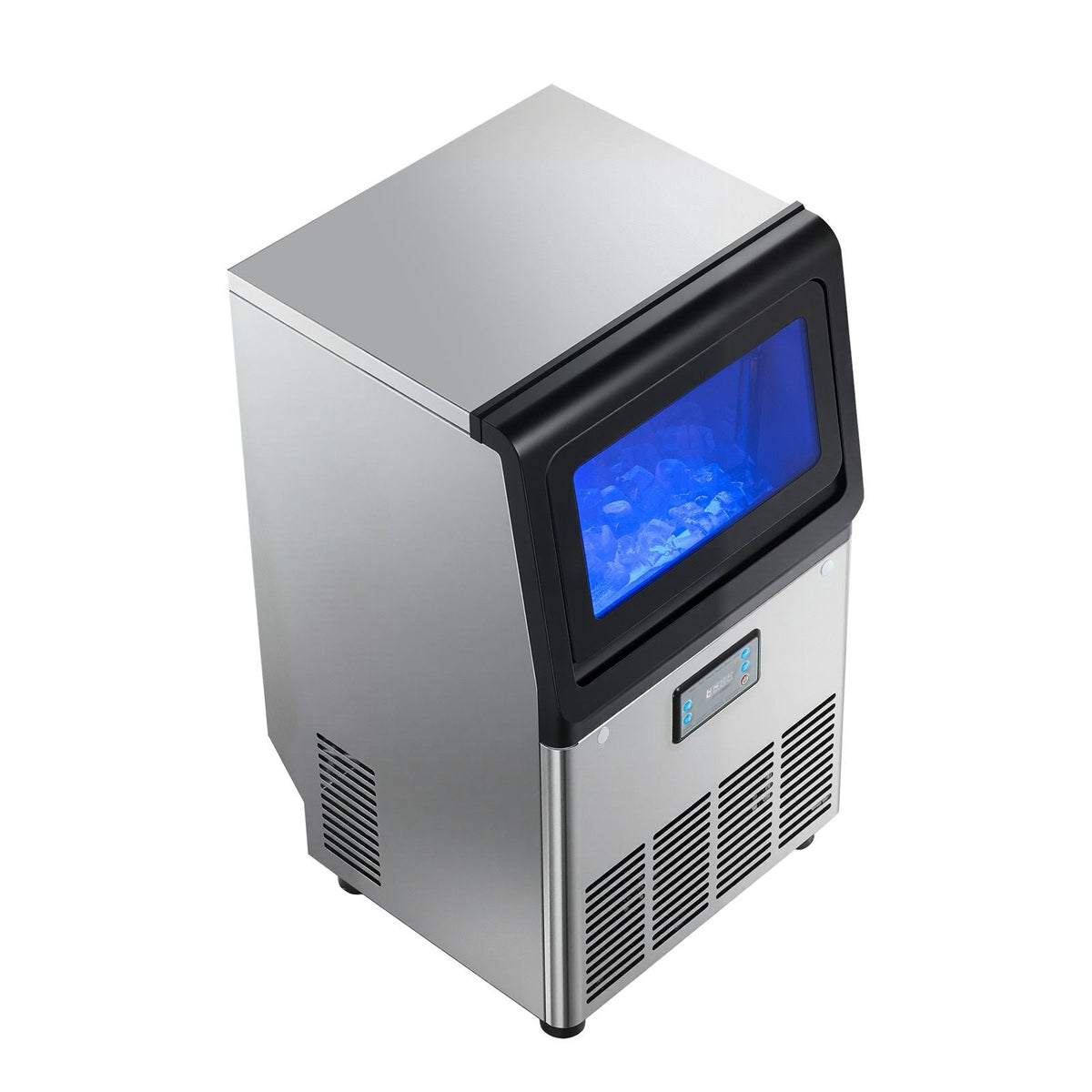 Commercial Ice Maker Machine, 90 lbs/24h with 13 lbs Storage Capacity, Countertop/Freestanding/Under Counter, Stainless Steel Ice Maker with LED Display & Self-Cleaning, for Home Bar Restaurant