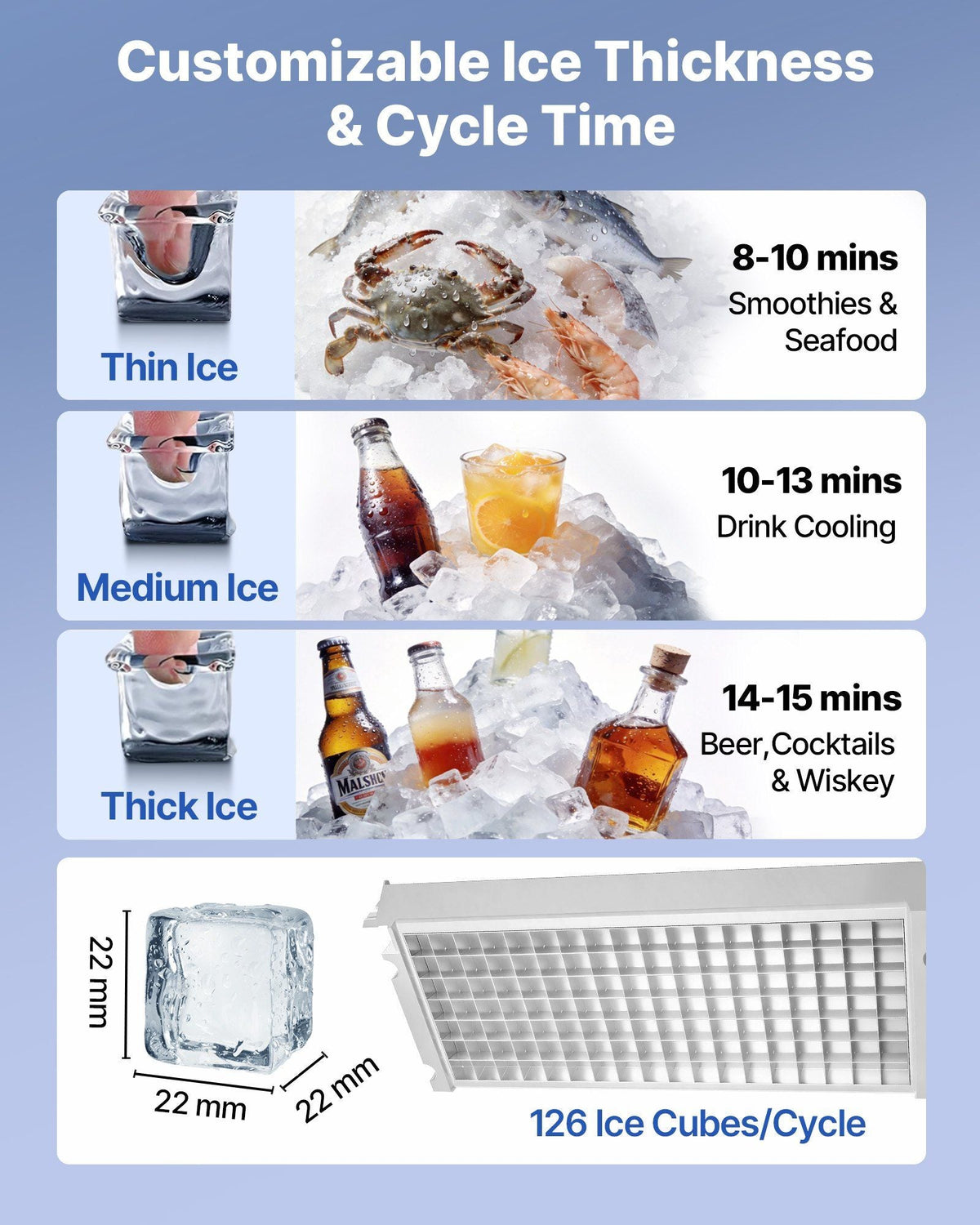 Commercial Ice Maker Machine with Pump, 360 lbs/24h with 85 lbs Storage Capacity, Built-in/Freestanding/Under Counter, Stainless Steel Ice Maker with LED Display & Self-Cleaning, for Home Bar