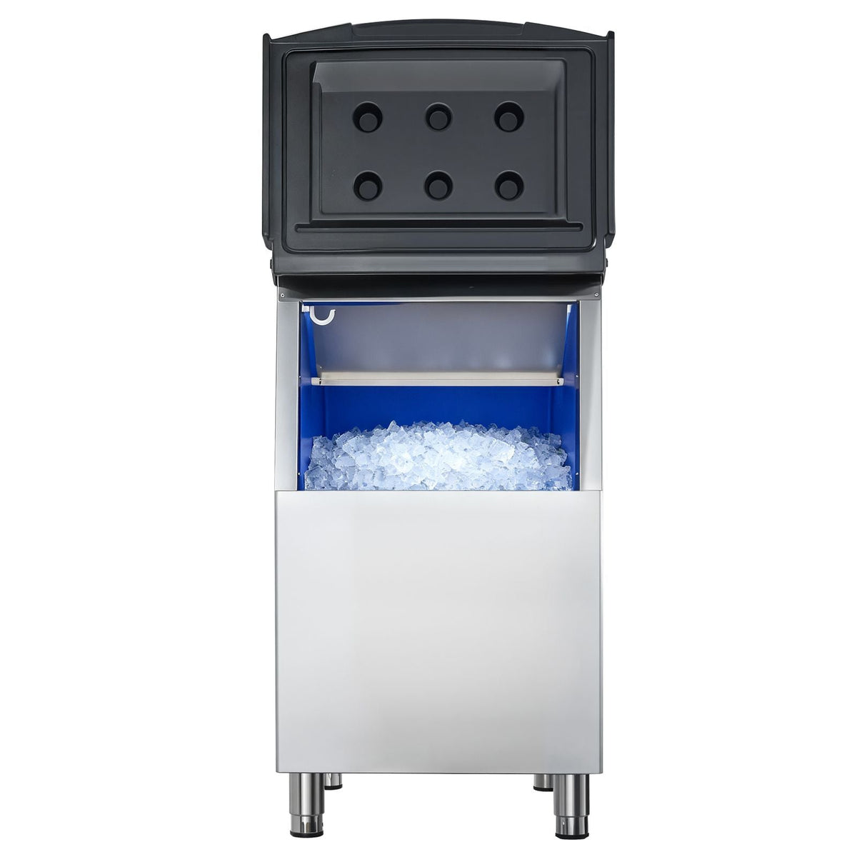 Commercial Ice Maker Storage Bin, 250 LBS Capacity Ice-Bin, Stainless Steel Commercial Ice Storage Bin with Adjustable Anti-slip Rubber Feet, Suitable for Restaurant Hotel and Beverage Shops