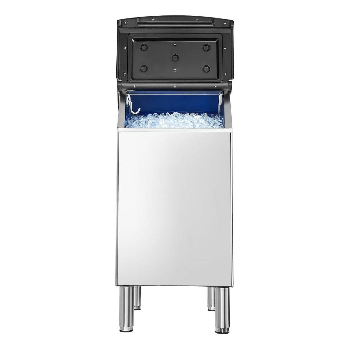 Commercial Ice Maker Storage Bin, 300 LBS Capacity Ice-Bin, Stainless Steel Commercial Ice Storage Bin with Adjustable Anti-slip Rubber Feet, Suitable for Restaurant Hotel and Beverage Shops