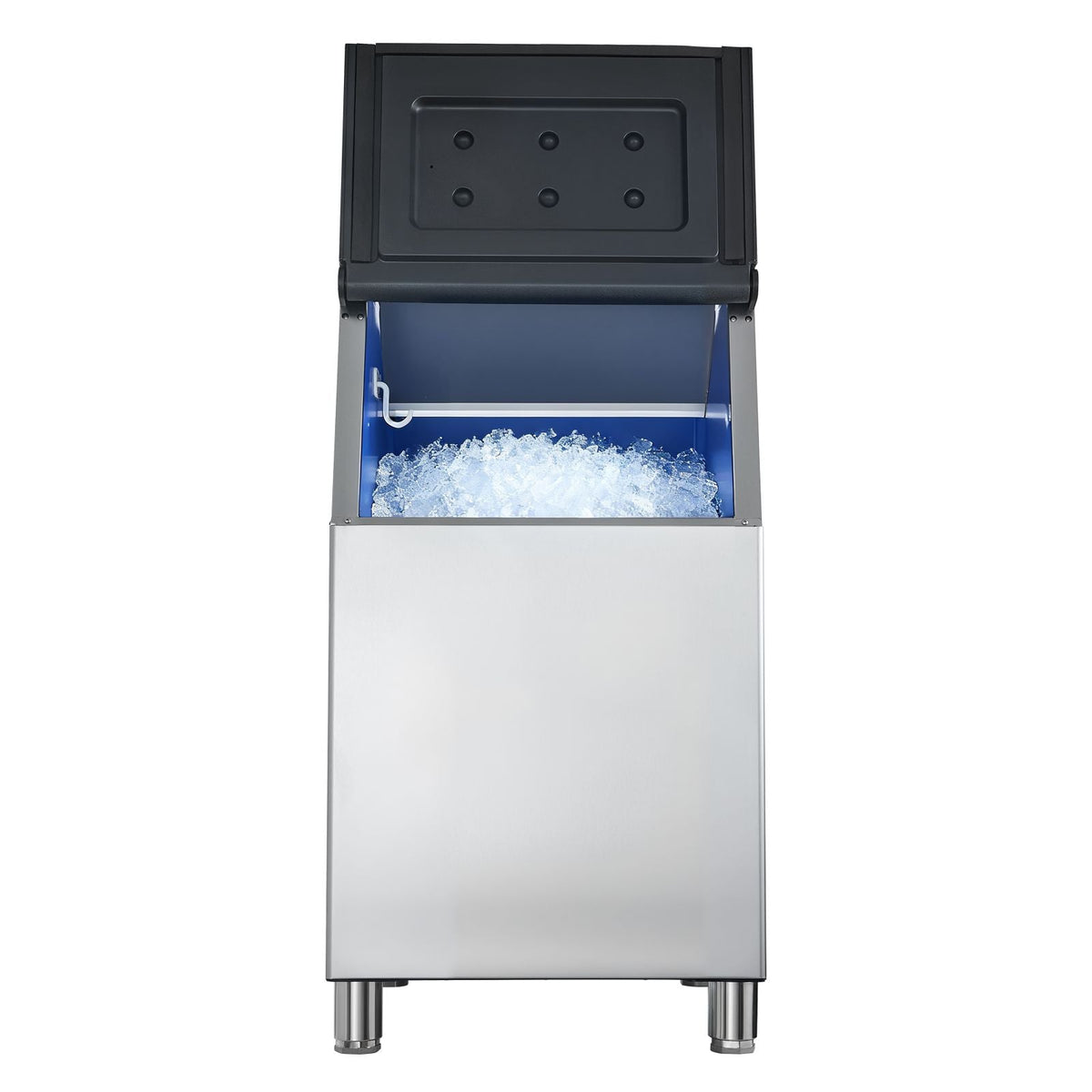 Commercial Ice Maker Storage Bin, 300 LBS Capacity Stainless Steel Ice-Bin, Commercial Ice Storage Bin with Adjustable Anti-slip Rubber Feet, Suitable for Restaurant, Hotel and Beverage Shops