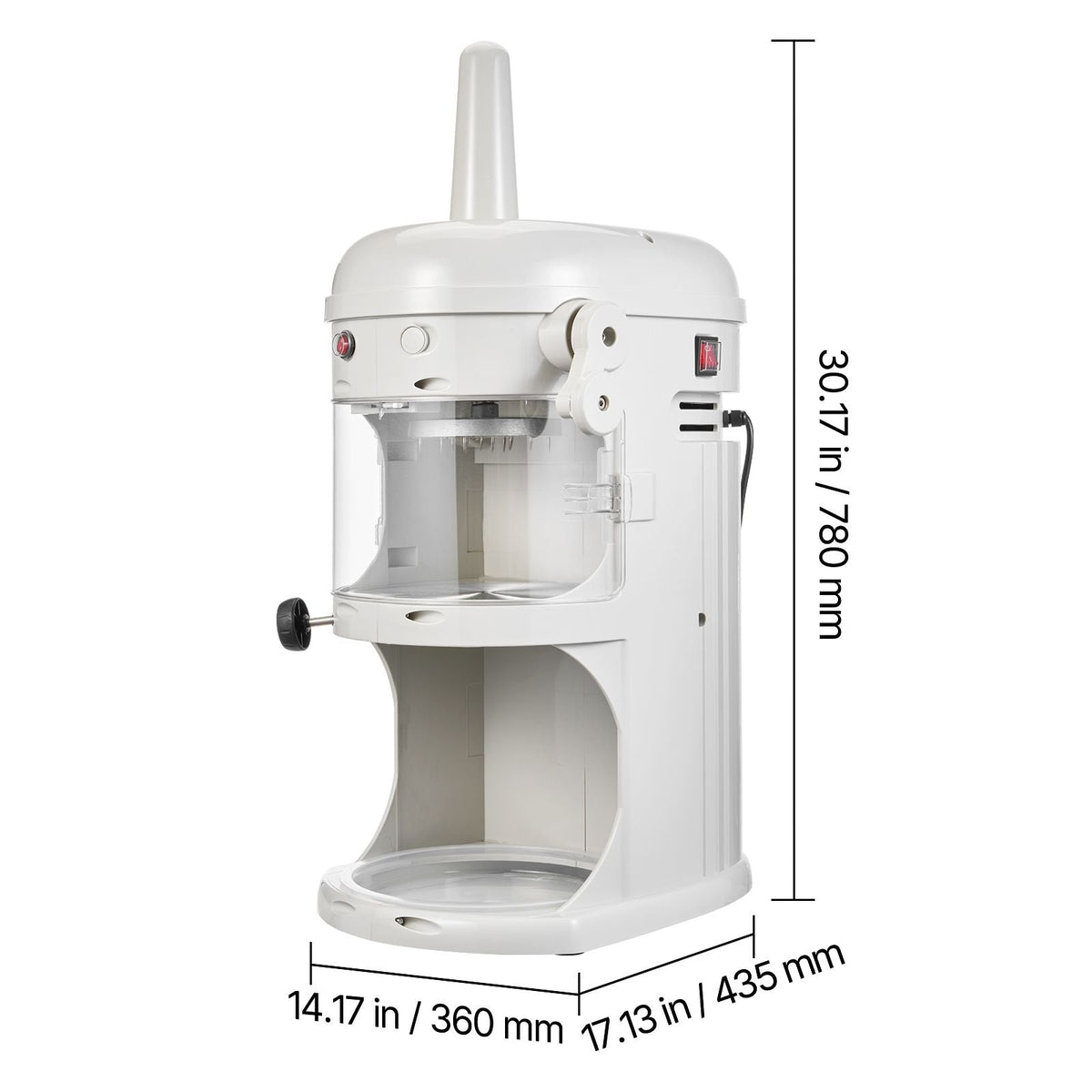 Commercial Ice Shaver Crusher, 220lbs/hr Electric Fluffy Ice & Snow Cone Machine, 250W 1500RPM Tabletop Fluffy Shaved-Ice Machine for Parties Events Snack Bar, Home and Commercial Use (White)