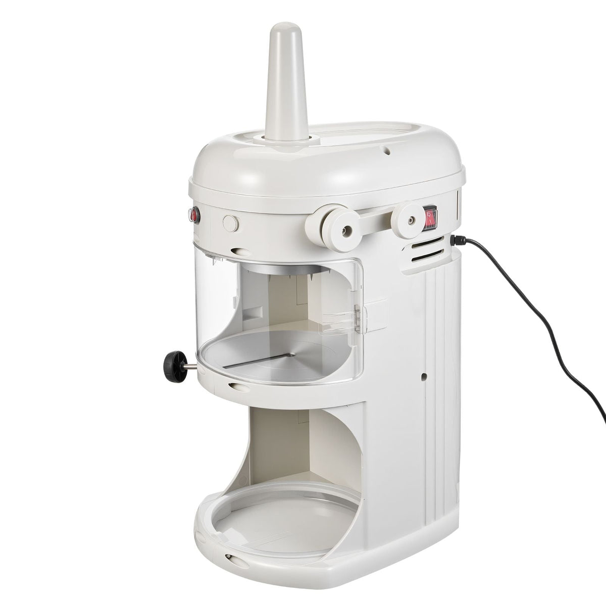 Commercial Ice Shaver Crusher, 220lbs/hr Electric Fluffy Ice & Snow Cone Machine, 250W 1500RPM Tabletop Fluffy Shaved-Ice Machine for Parties Events Snack Bar, Home and Commercial Use (White)