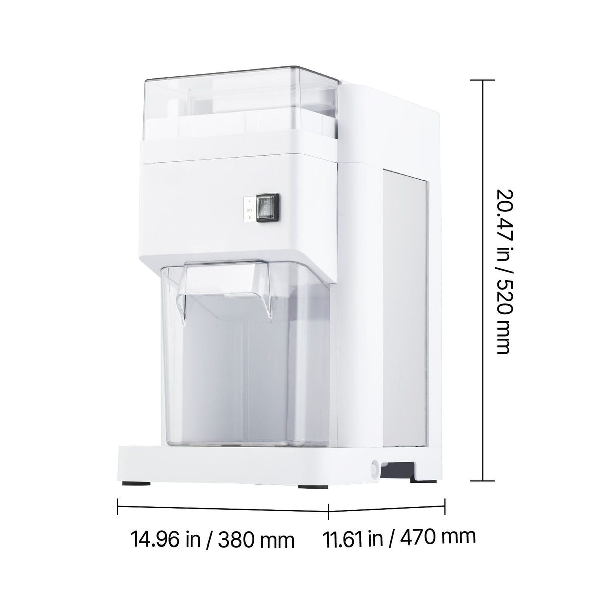 Commercial Ice Shaver Machine, 1.91QT /1.8L Large Electric Ice Cube Crusher Shaved Maker with 300W Premium Motor, Stainless Steel Blades, for Bar Mixing Seafood Preservation Home Party, White
