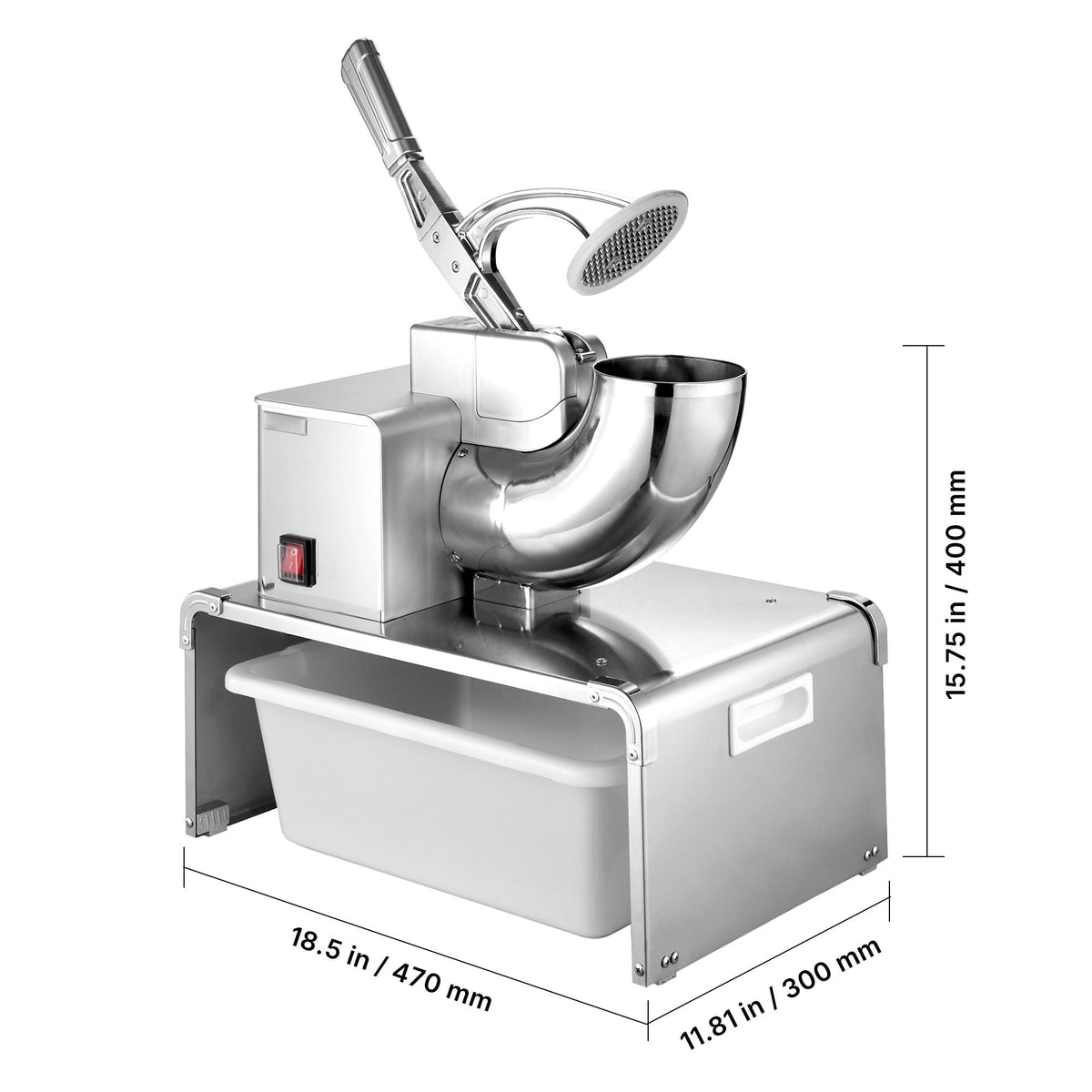 Commercial Ice Shaver Machine, 661 LBS/H Electric Ice Crusher with Replaceable Container, 350W Premium Motor, 4 Blades, Shaved Snow Cone Machine Ice Maker for Dessert Shop Bar Party, Silver