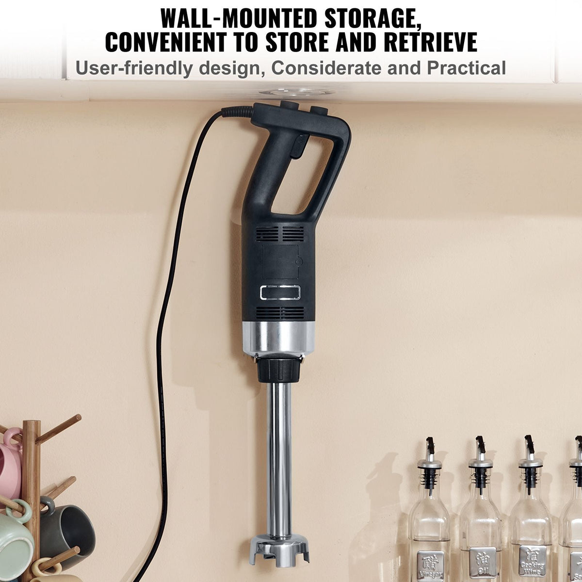 Commercial Immersion Blender, 750W 12" Heavy Duty Hand Mixer, Variable Speed Kitchen Stick Mixer with 304 Stainless Steel Blade, Multi-Purpose Portable Mixer for Soup, Smoothie, Puree, Baby Food
