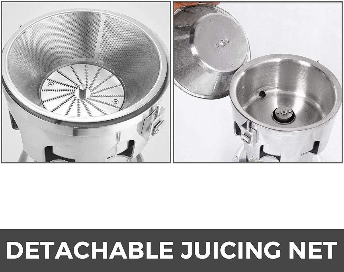 Commercial Juice Extractor Heavy Duty Juicer Aluminum Casting and Stainless Steel Constructed Centrifugal Juice Extractor Juicing both Fruit and Vegetable