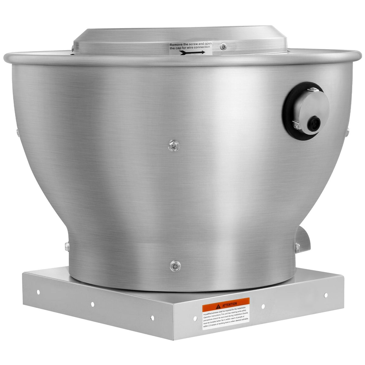Commercial Kitchen Exhaust Fan, 612 CFM Restaurant Canopy Hood Exhaust Fan, 0.25HP 180W Direct Drive Food Truck Hood Vent, High Speed & Low Noise, for Warehouse, Agriculture