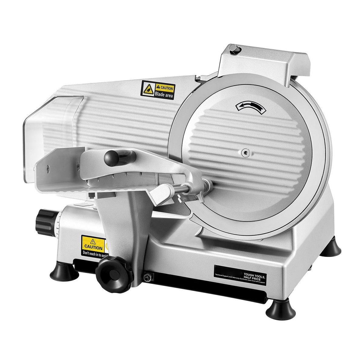 Commercial Meat Slicer, 10 inch Electric Deli Food Slicer, 180W Meat Cutter with a Premium 65Mn Blade, 0-0.4 inch Adjustable Thickness, Food Slicer Machine for Meat Vegetables Hard Bread Cheese