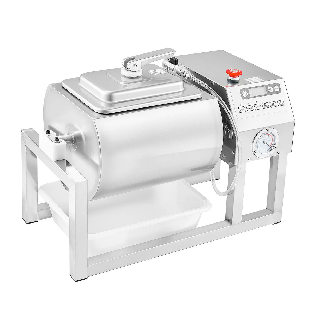 Commercial Meat Tumbler Marinator, 20L Vacuum Tumbler Marinating Machine with Bidirectional Rotation and 3-Speed, Stainless Steel Vacuum Curing Machine for Chicken Steak Pork, Restaurant