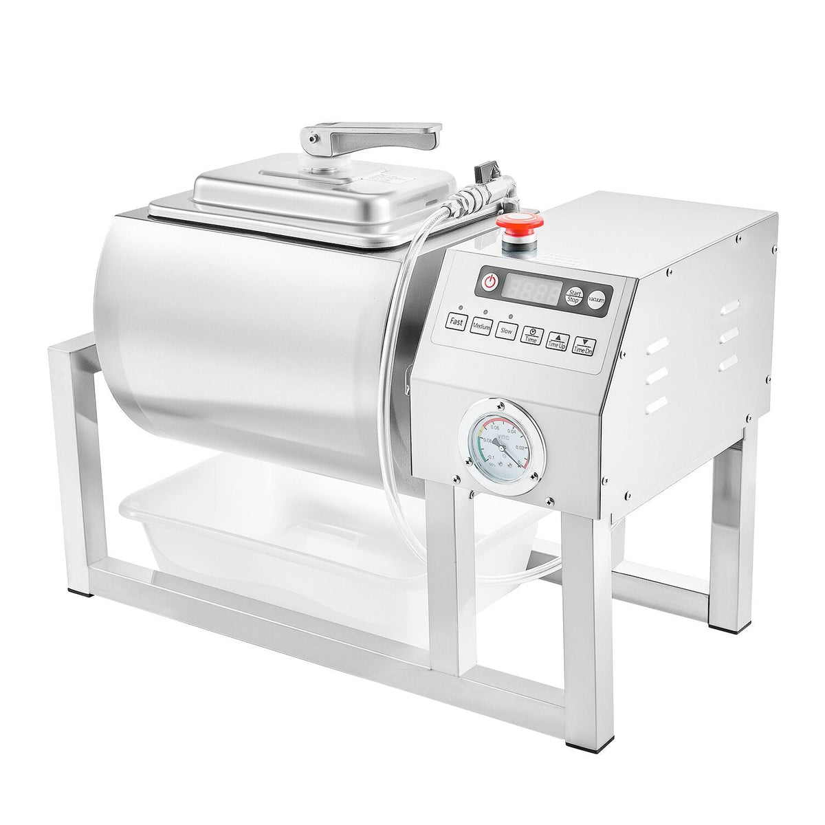 Commercial Meat Tumbler Marinator, 20L Vacuum Tumbler Marinating Machine with Bidirectional Rotation and 3-Speed, Stainless Steel Vacuum Curing Machine for Chicken Steak Pork, Restaurant