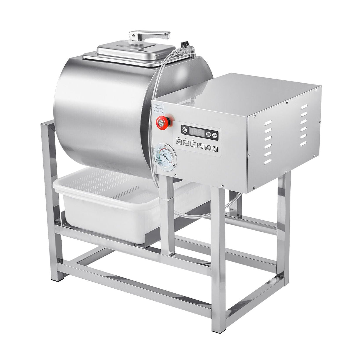 Commercial Meat Tumbler Marinator, 40L Vacuum Tumbler Marinating Machine with Bidirectional Rotation and 3-Speed, Stainless Steel Vacuum Curing Machine for Chicken Pork Fish, Steak House