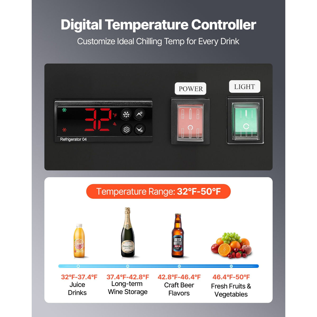 Commercial Merchandiser Refrigerator, 20.8 Cu.Ft / 590L Upright Beverage Cooler, 2 Glass Door Display Refrigerator with Customizable Lightbox, 8 Adjustable Shelves, Soft LED Lighting & Casters