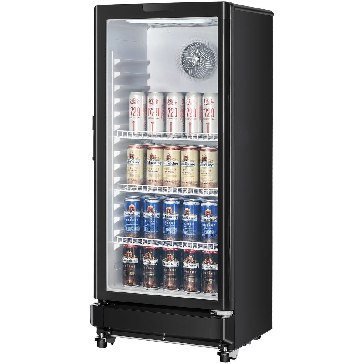 Commercial Merchandiser Refrigerator, 5.7 CU.FT Glass Door Display Refrigerator Upright Fridge, Beverage Refrigerator Cooler Merchandiser with 3 Adjustable Shelves and Soft LED Light, Black