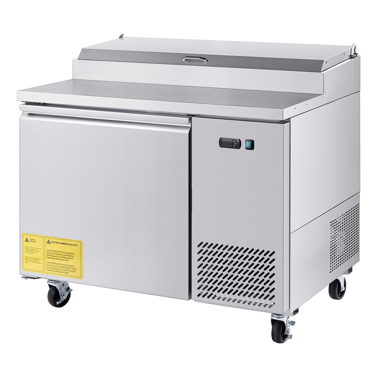 Commercial Refrigerator, 44" W Pizza Prep Refrigerated Table, 20" Ultra Wide Countertop Food Prep Worktable, 11 Cu.Ft Single Door Salad Prep Fridge, 6 Pans Pizza Make Worktop with Cutting Board