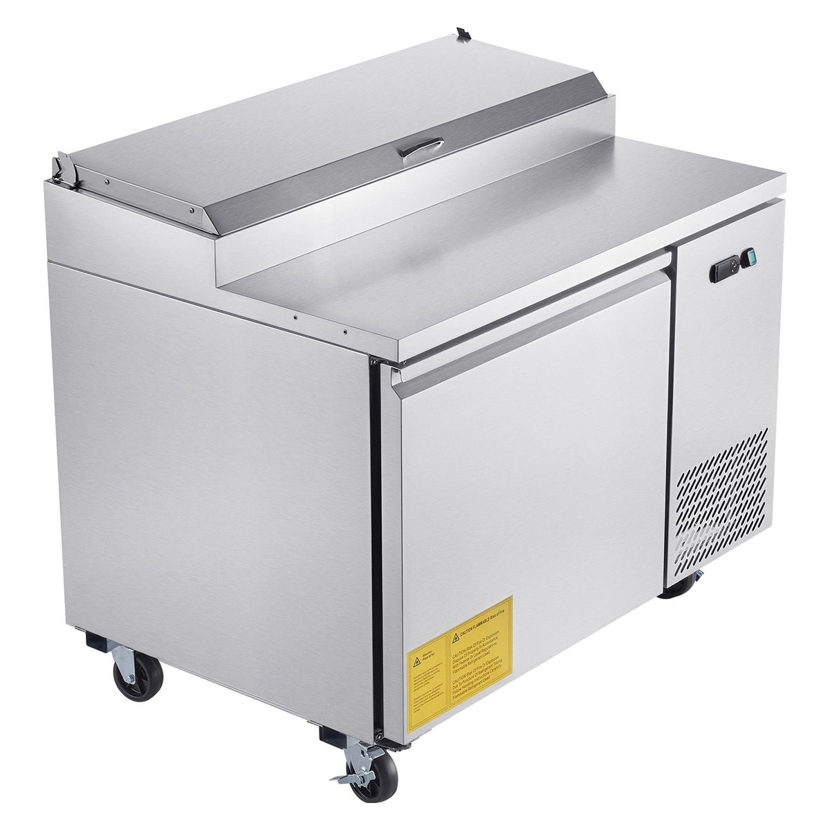 Commercial Refrigerator, 44" W Pizza Prep Refrigerated Table, 20" Ultra Wide Countertop Food Prep Worktable, 11 Cu.Ft Single Door Salad Prep Fridge, 6 Pans Pizza Make Worktop with Cutting Board
