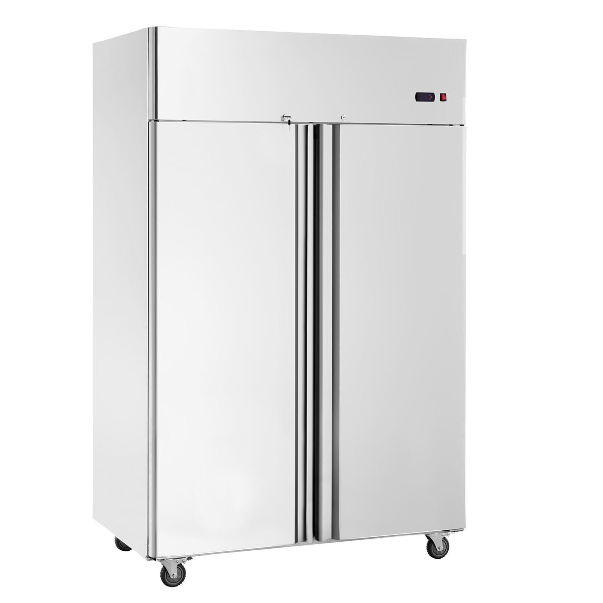 Commercial Refrigerator 44.21 Cu.ft, Reach In 54.4" W Upright Refrigerator 2 Doors, Auto-Defrost Stainless Steel Reach-in Refrigerator with 8 Shelves, 33 to 41 F Temp, LED Light, 4 Wheels