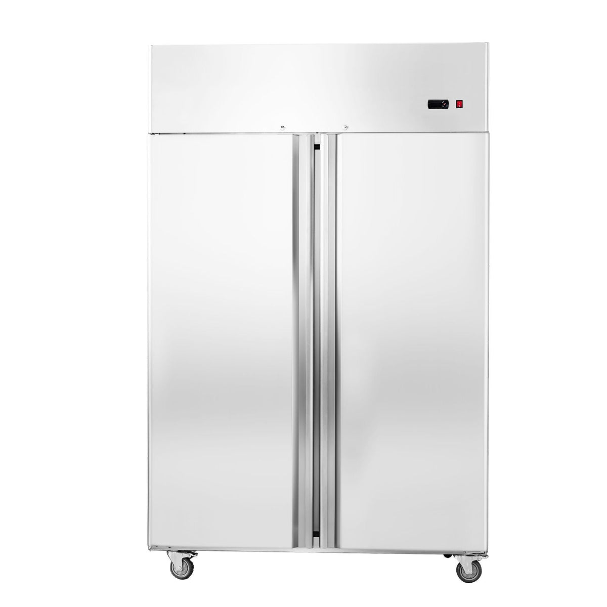 Commercial Refrigerator 44.21 Cu.ft, Reach In 54.4" W Upright Refrigerator 2 Doors, Auto-Defrost Stainless Steel Reach-in Refrigerator with 8 Shelves, 33 to 41 F Temp, LED Light, 4 Wheels
