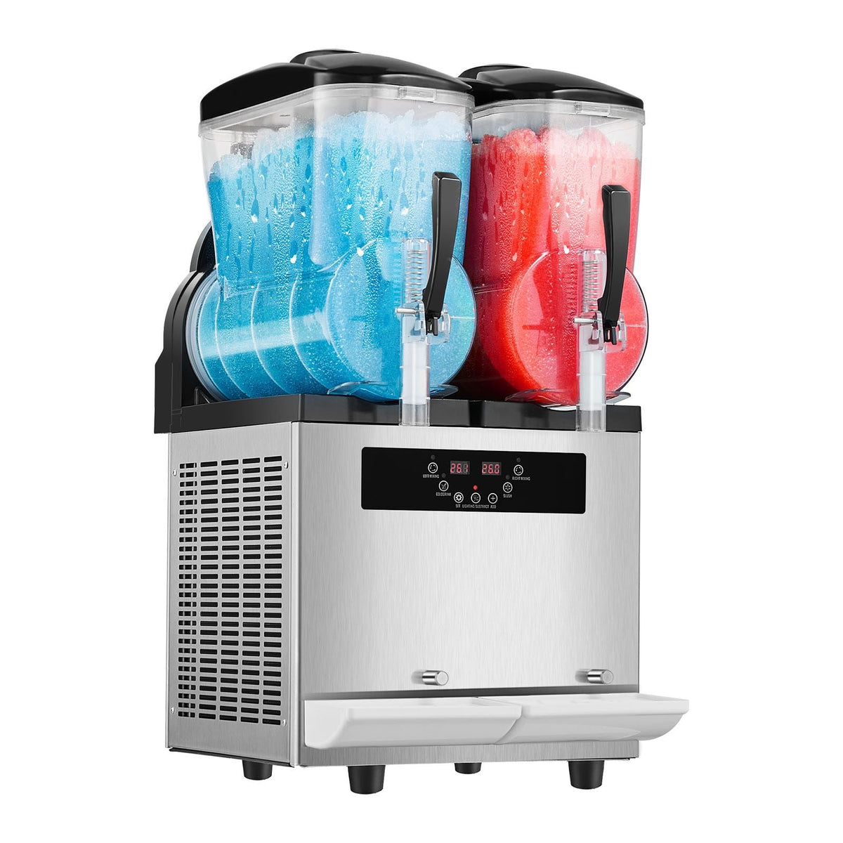 Commercial Slushy Machine, 12Lx2 Double Tank Frozen Drink Machine, 96 Cups Stainless Steel Margarita Smoothie Frozen Drink Maker, Slushie Maker for Home Party Restaurants Cafe Bars