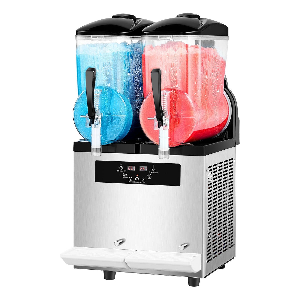 Commercial Slushy Machine, 12Lx2 Double Tank Frozen Drink Machine, 96 Cups Stainless Steel Margarita Smoothie Frozen Drink Maker, Slushie Maker for Home Party Restaurants Cafe Bars