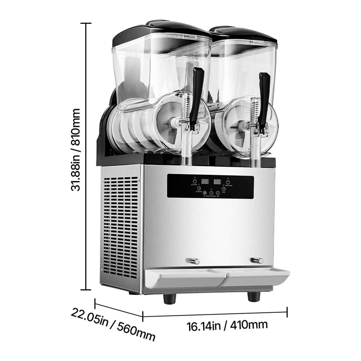 Commercial Slushy Machine, 12Lx2 Double Tank Frozen Drink Machine, 96 Cups Stainless Steel Margarita Smoothie Frozen Drink Maker, Slushie Maker for Home Party Restaurants Cafe Bars