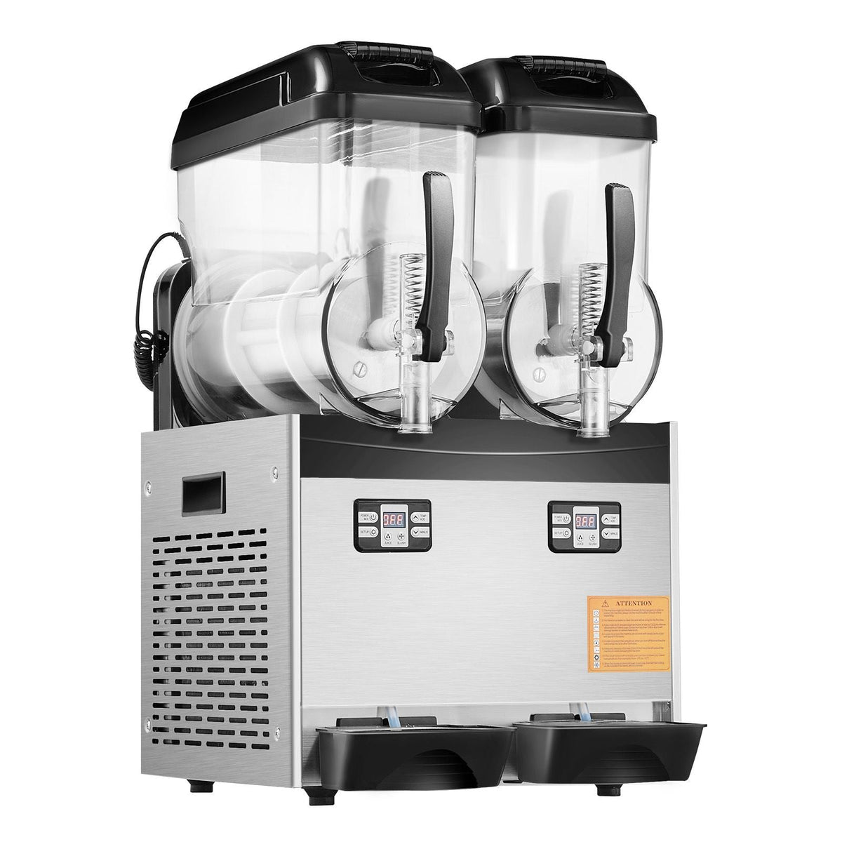 Commercial Slushy Machine, 12Lx2 Double Tank Frozen Drink Machine, 96 Cups Stainless Steel Margarita Smoothie Frozen Drink Maker, Slushie Maker for Home Party Restaurants Cafe Bars