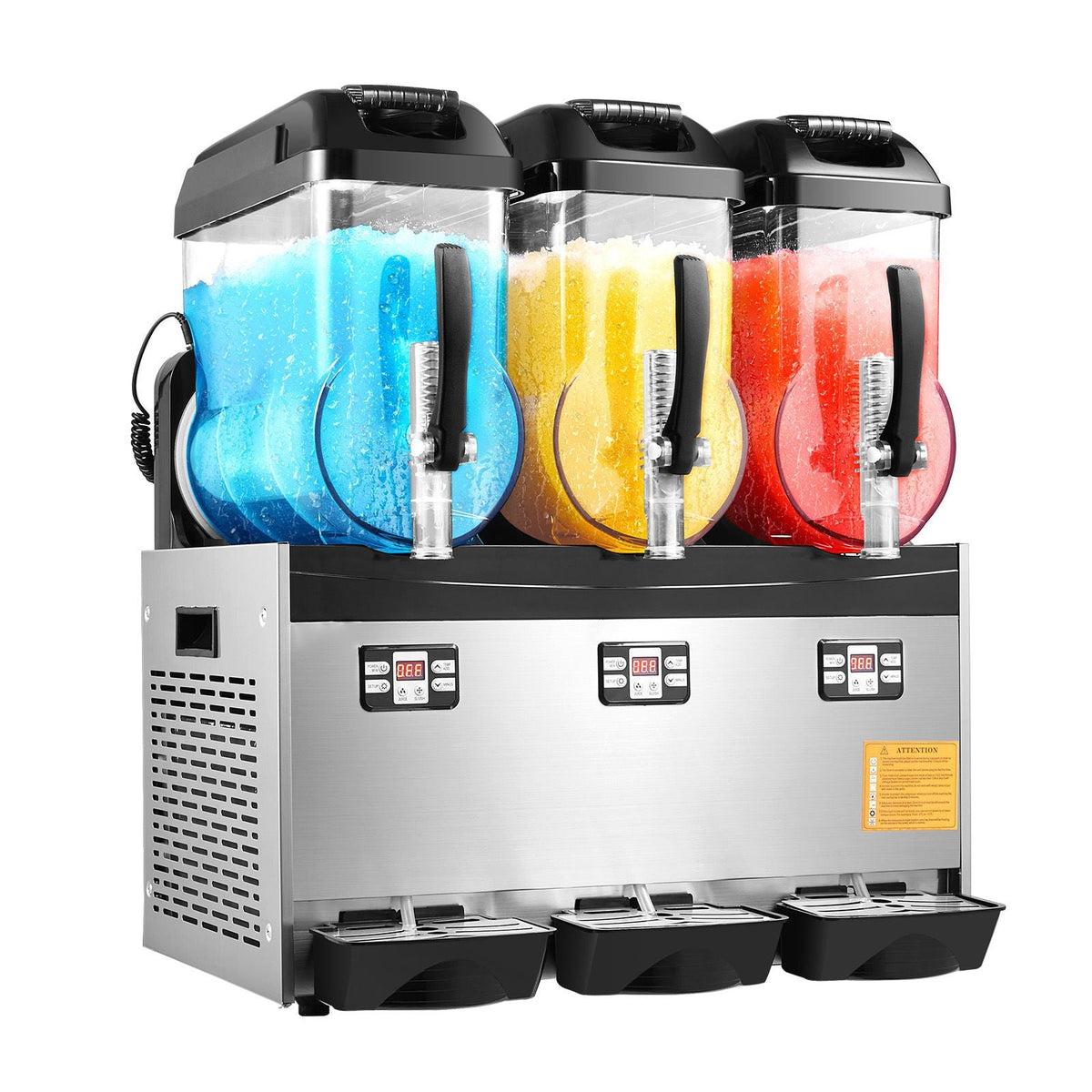 Commercial Slushy Machine, 12Lx3 Triple Tank Frozen Drink Machine, 144 Cups Stainless Steel Margarita Smoothie Frozen Drink Maker, Slushie Maker for Home Party Restaurants Cafe Bars