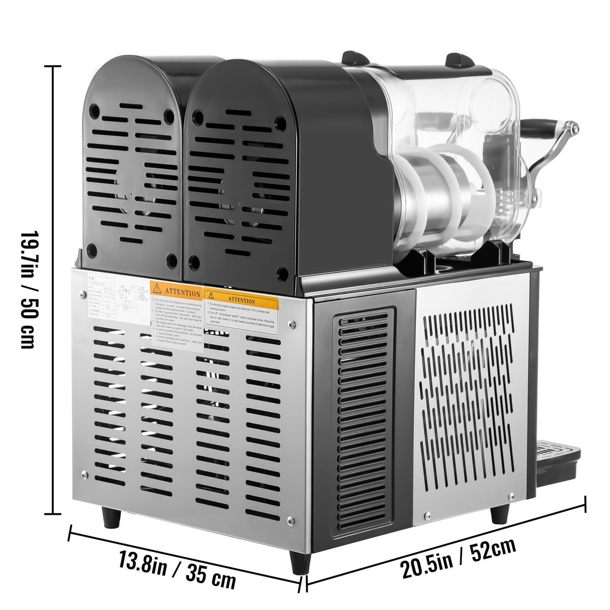 Commercial Slushy Machine, 3Lx2 Double Tank Frozen Drink Machine, 24 Cups Stainless Steel Margarita Smoothie Frozen Drink Maker, Slushie Maker for Home Party Restaurants Cafe Bars